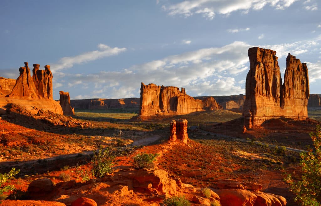 Beautiful rock pedestals in Arches National Park, Utah.